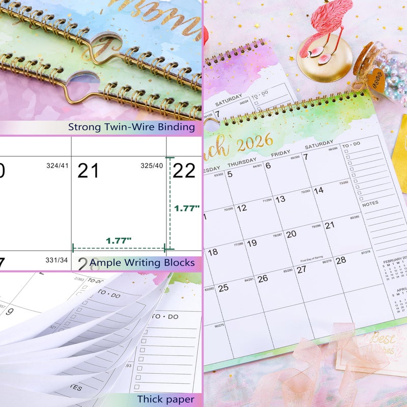 Indeme 2026 Calendar - 2026 Wall Calendar, 15" x 11.5", Jan. 2026 - Dec. 2026, 2026 Wall Calendar 12 Month with Twin-Wire Binding, Large Blocks, Julian Dates, Perfect Organizer for Home & Office - Image 4